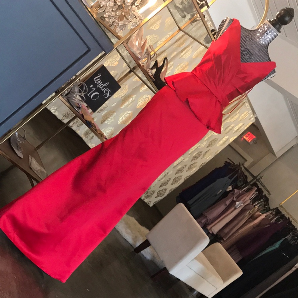 Allure Red Peplum Gown